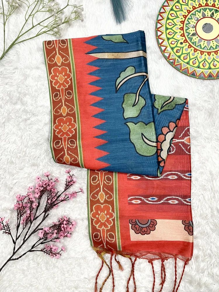 Rama Contrast Pallu Saree