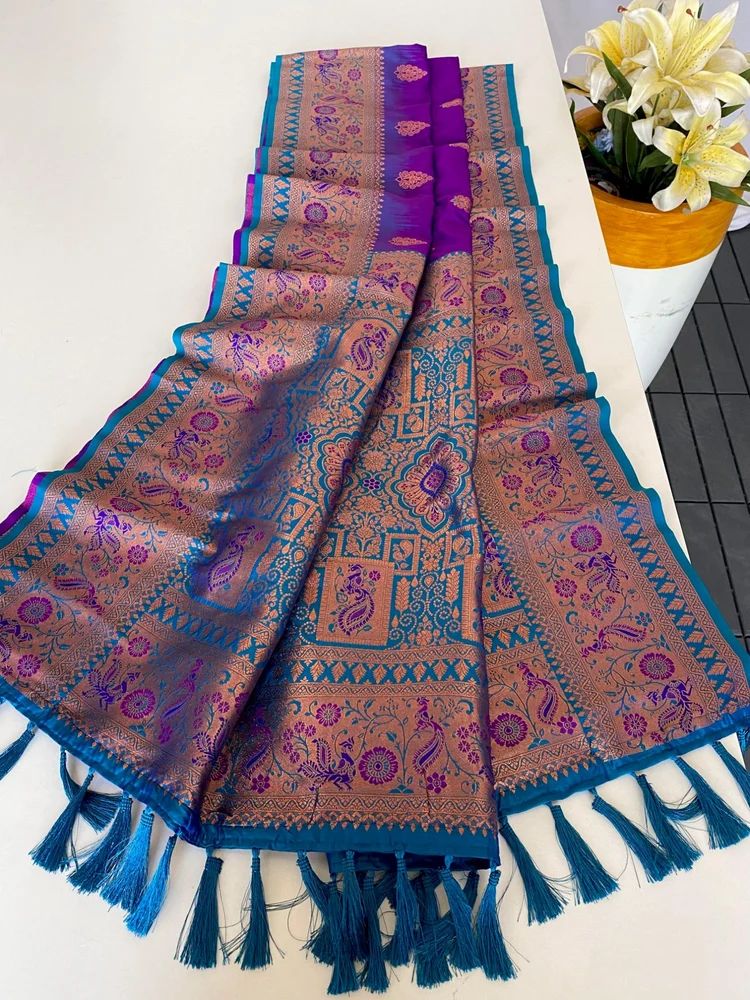PAITHANI SILK WITH ZARI WEAVING MEENAKARI WORK SAREE AT WHOLESALE PRICE