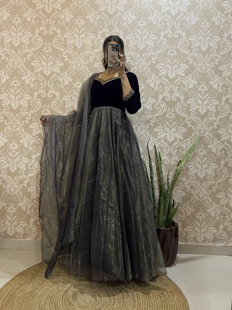 Designer Gown With Dupatta