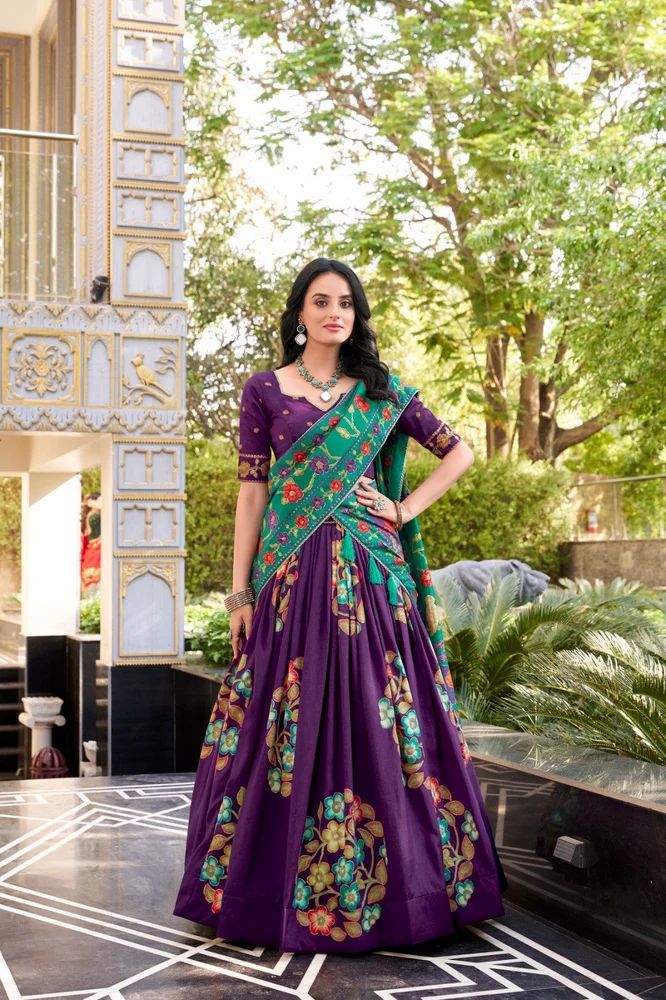 TRENDY CULTURE'S  Tasar Silk Lehenga Chol