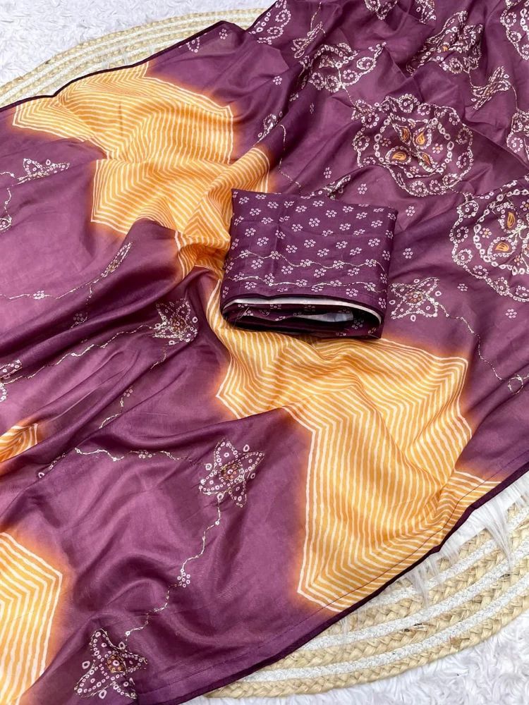 TUSSER  KATHA WORK WITH PIPING AND LATKAN SAREE