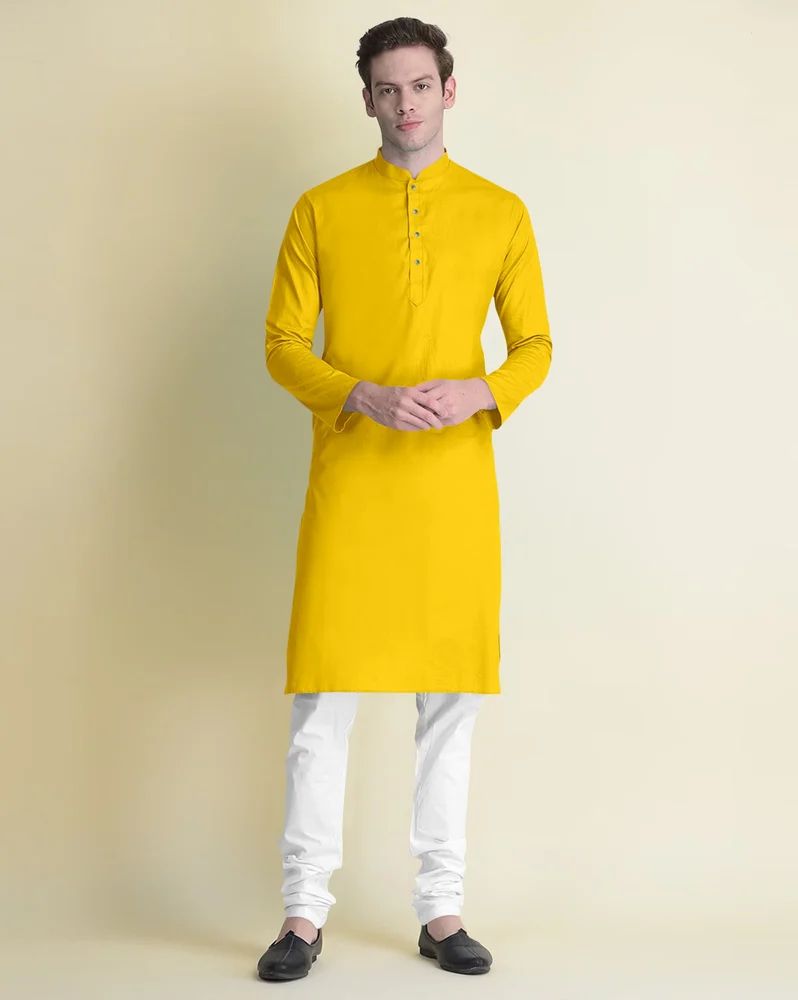 Men's Cotton Solid Kurta