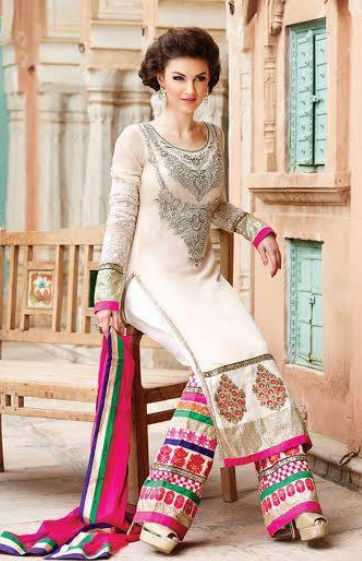 White Net Salwar Kameez