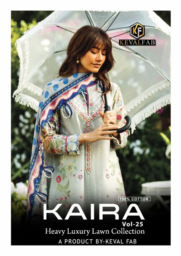 KAIRA VOL 25 HEAVY LAWN COTTON PRINT DESINGER DRESS MATERIAL