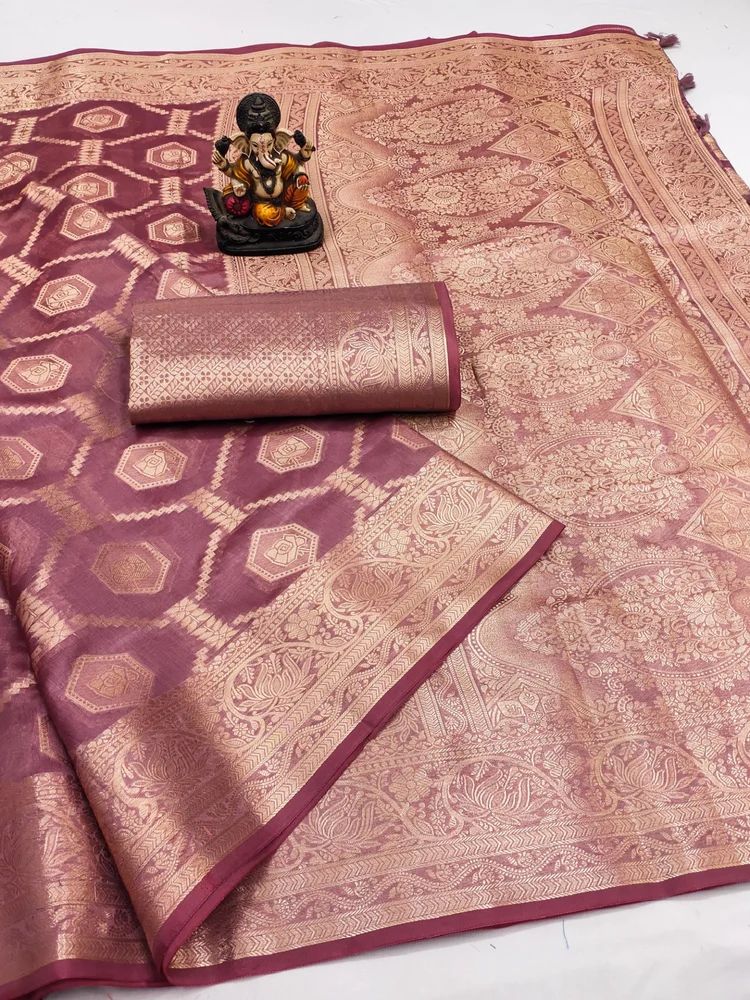 SOFT ORGANZA SILK BANARASI WITH BUTTI WEAVING SAREE AT WHOLESALE PRICE