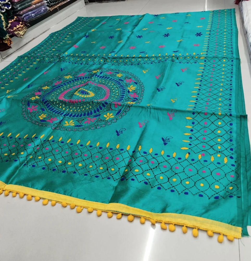 Party Wear Printed Linen Saree