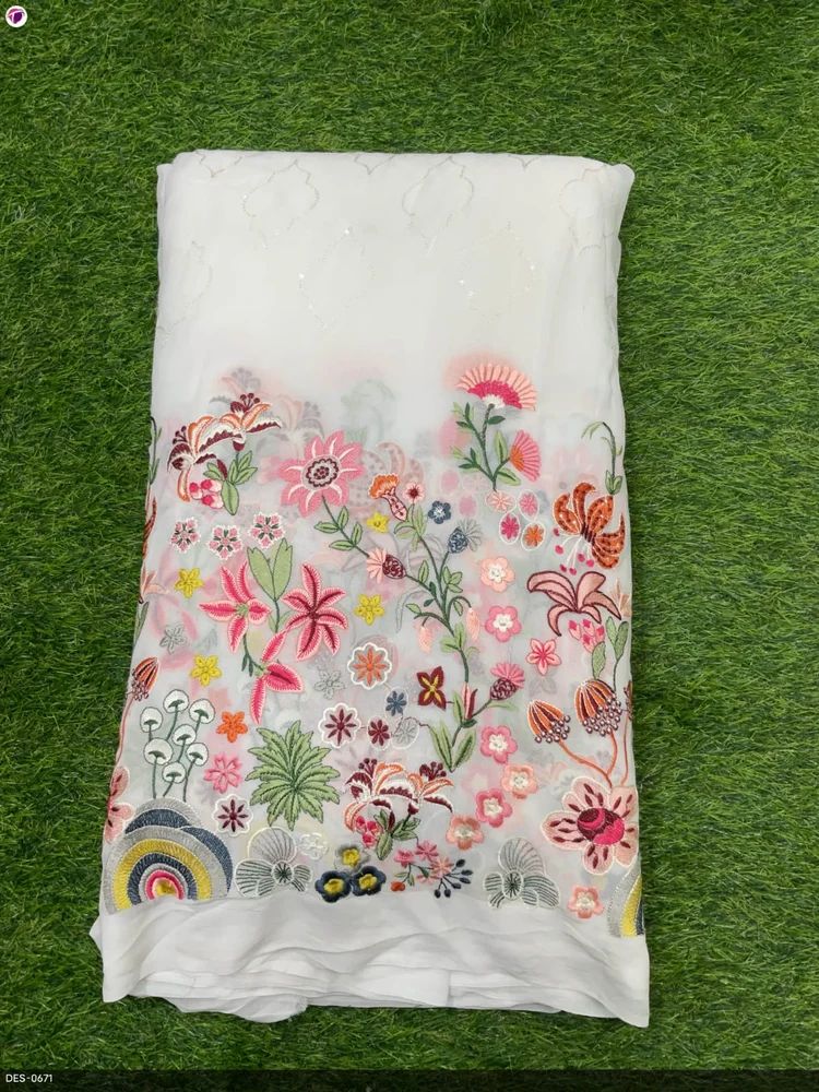 Designer Embroidered Georgette Fabric