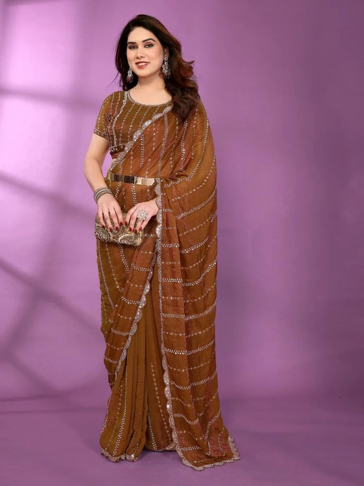 DESIGNER BEADS AND SEQUINS SAREE