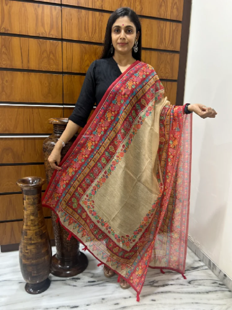 Phoolvati Chanderi Dupatta