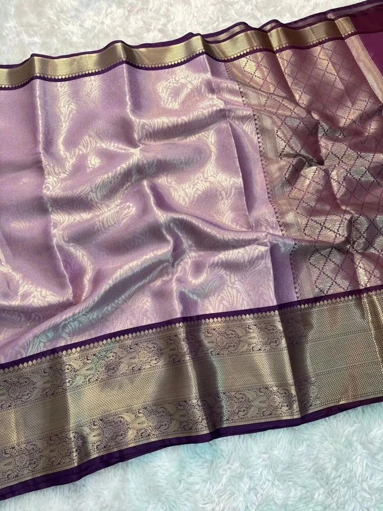 Banarasi Woven PURPLE KANJIVARAM SILK SAREE