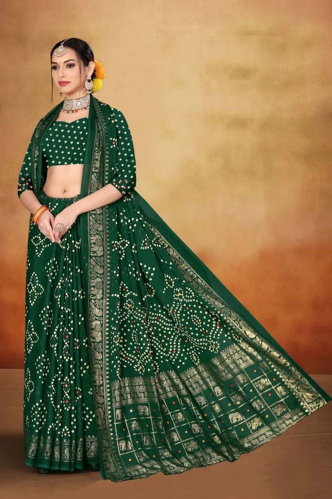 Pasmina Saree Bandhani Print