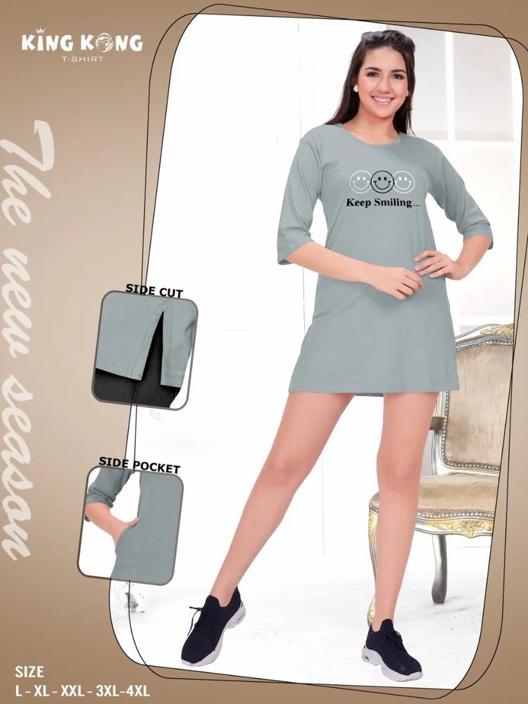 Grey Girls Printed Top