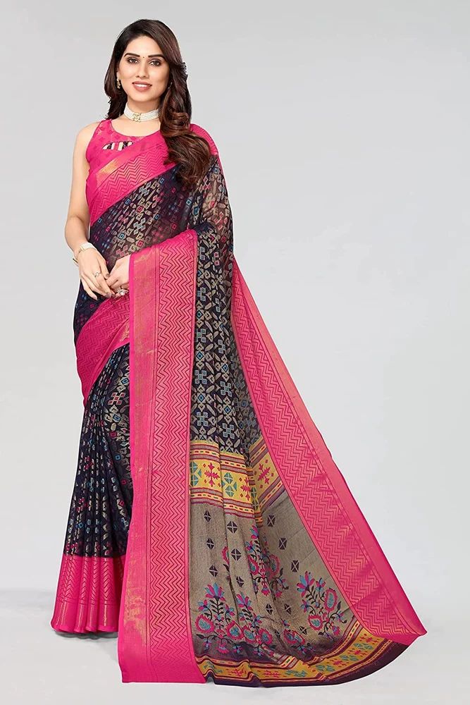Leeza Store Toned Ethnic Motifs Bhagalpuri Brasso Saree