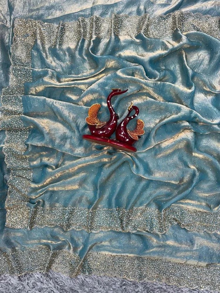 SPACE SILK JARKHAN DIAMOND WORK SAREE