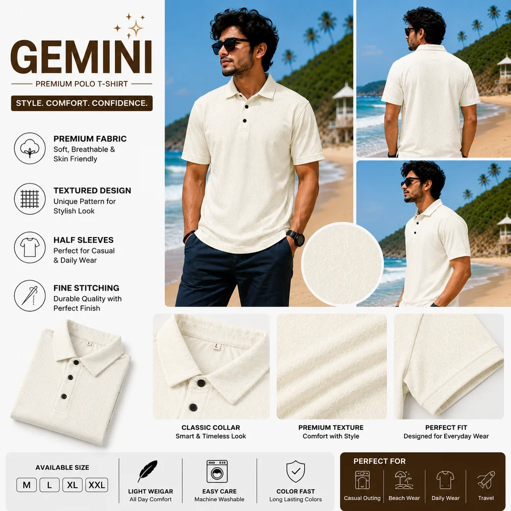 Mens Polo Collar T Shirt