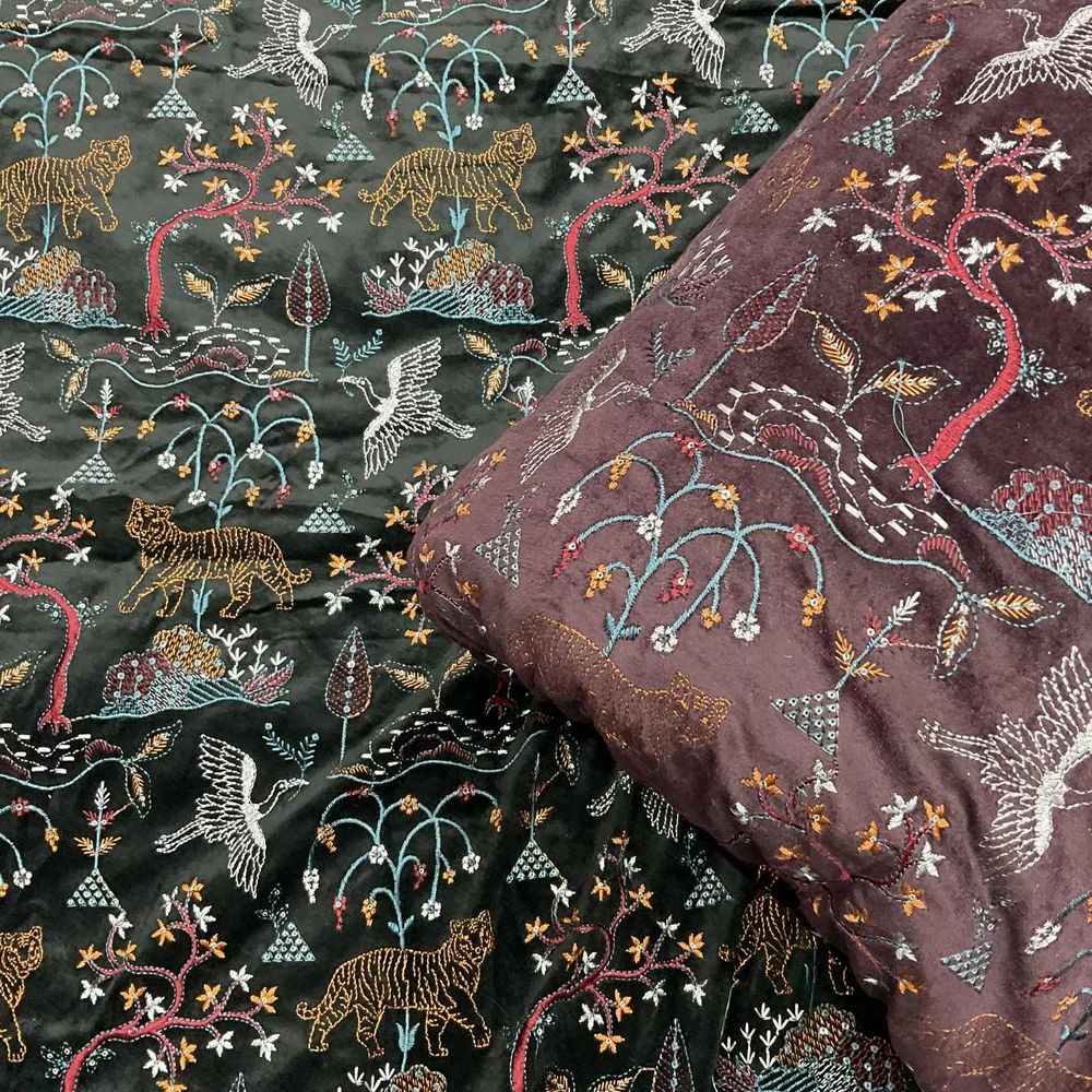 Designer Black Velvet Fabric