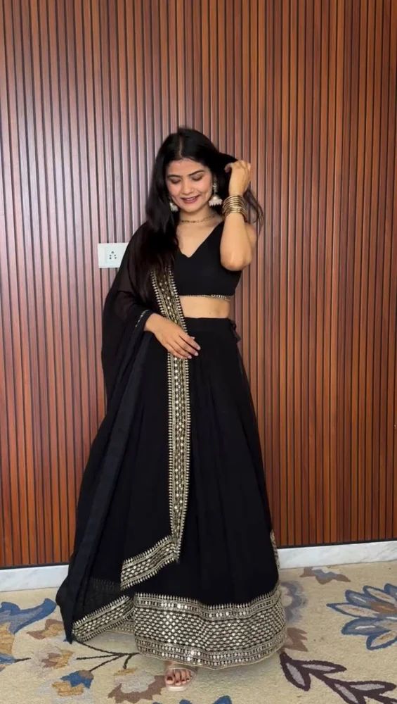 TRENDY CULTURE'S Elegant Aura Faux Georgette Thread & 9mm Sequence Lehenga Choli