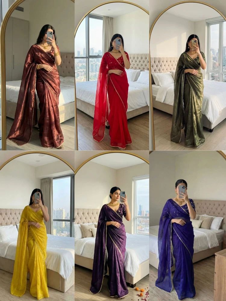 beautiful elegant premium space silk saree