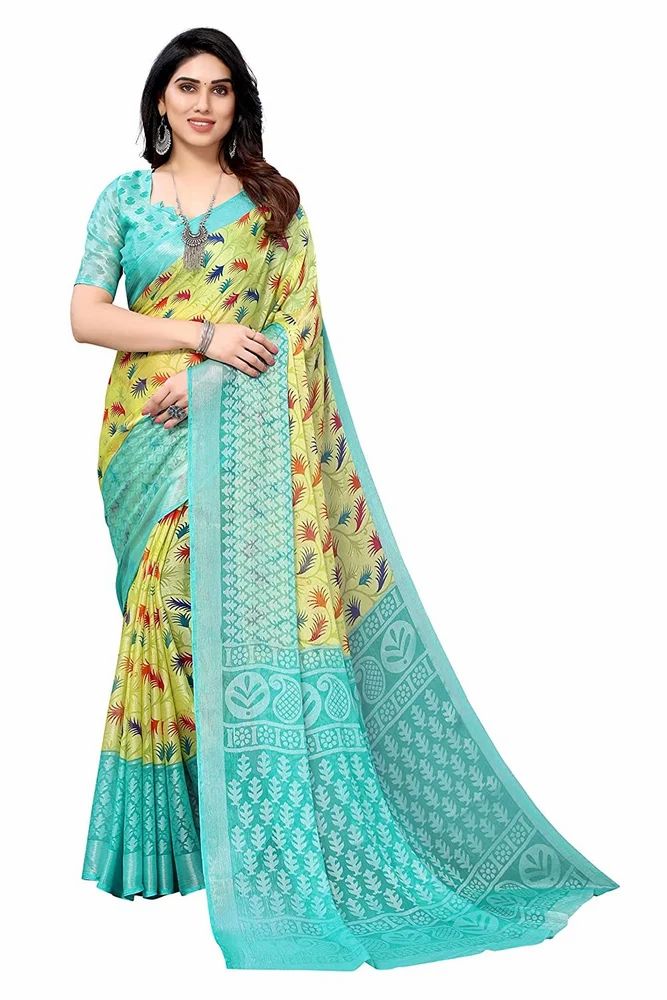 Soft Chiffon Brasso Printed Saree