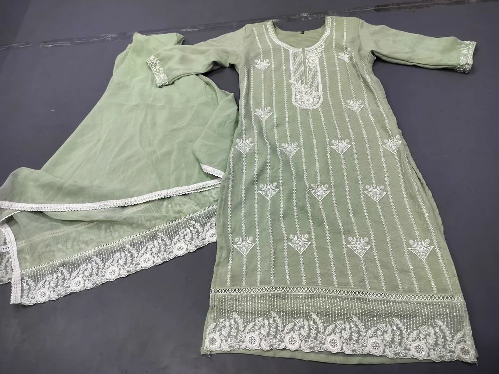 Beads embroidery Suit fabric