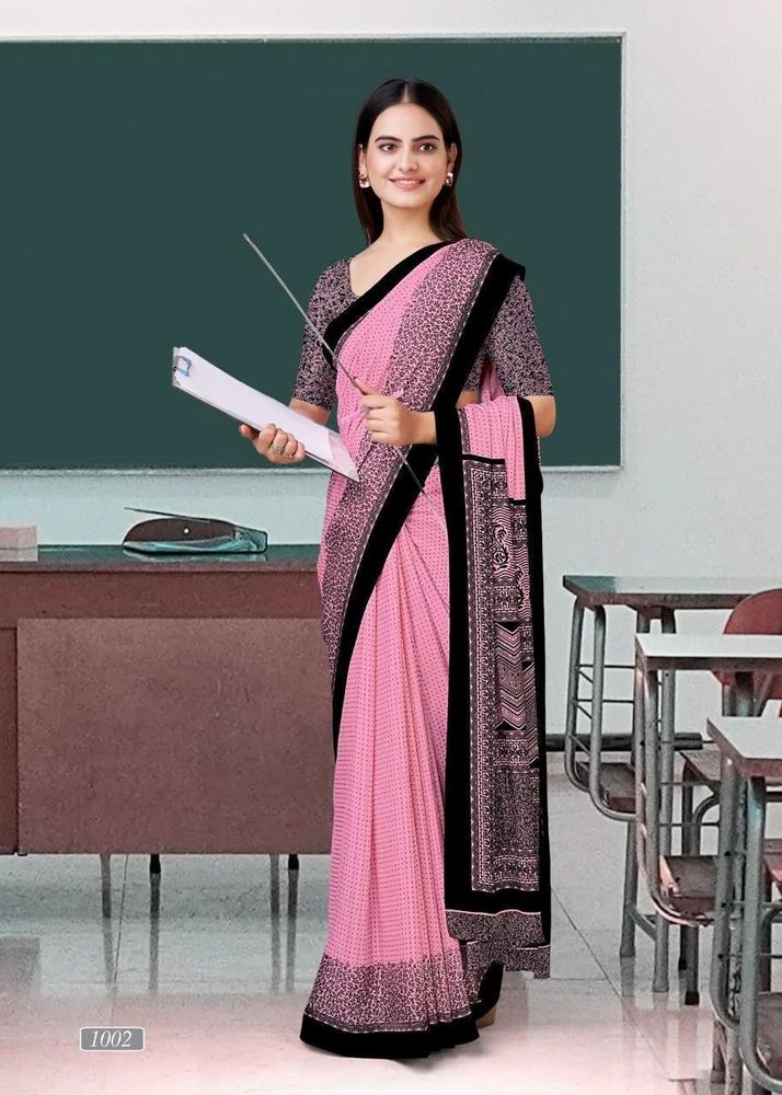 Air Hostess Crepe Uniform Saree And Suit