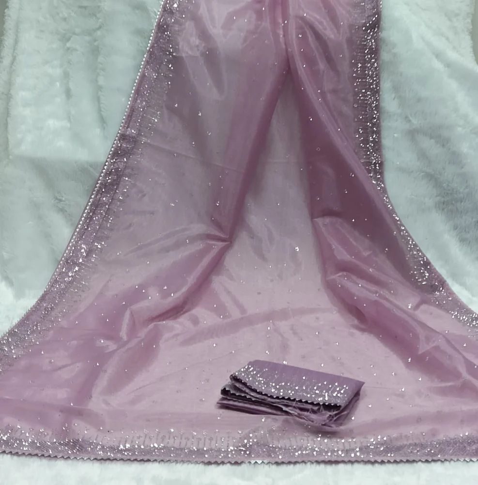 ladies fancy diamond hot fix saree