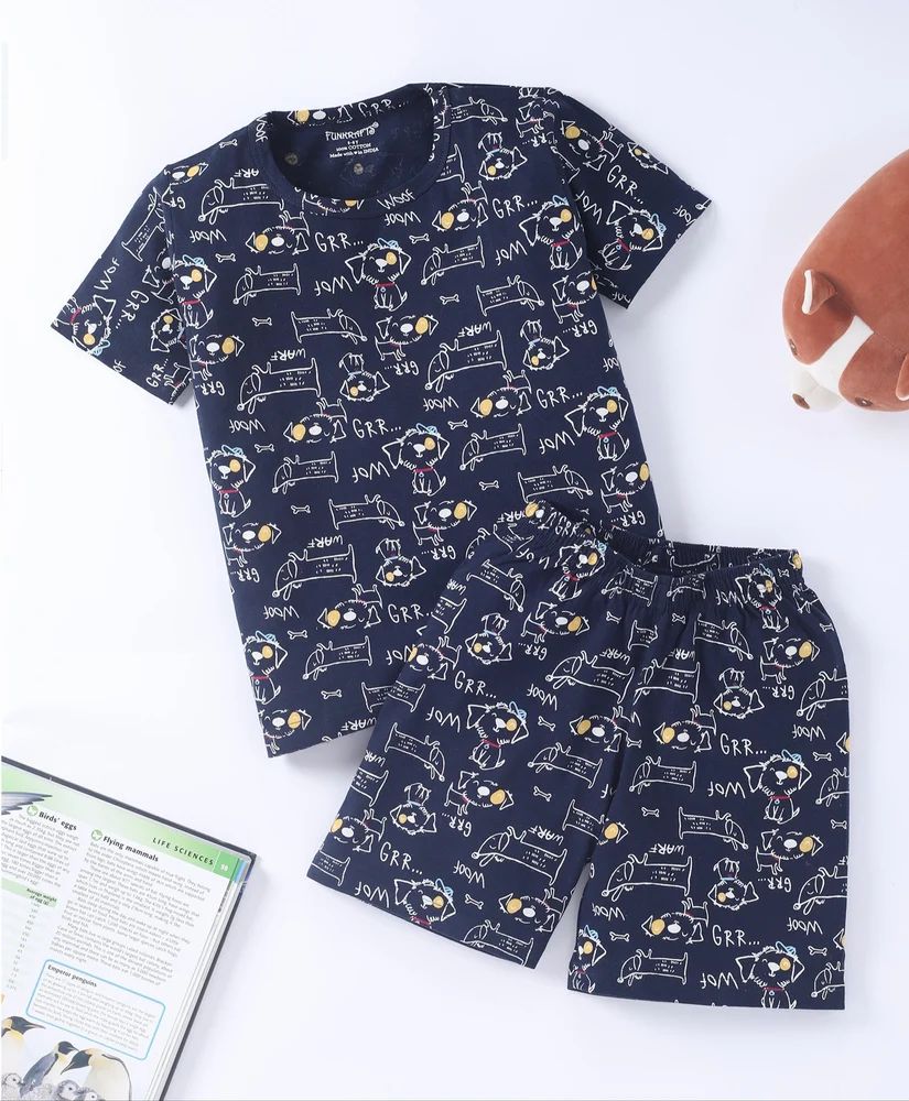 Kids Full Sleeves 100% Cotton Nightsuit