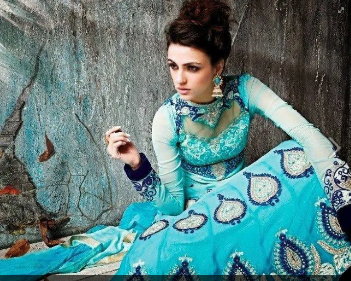 Net Semi Stitched Suit D No 9016