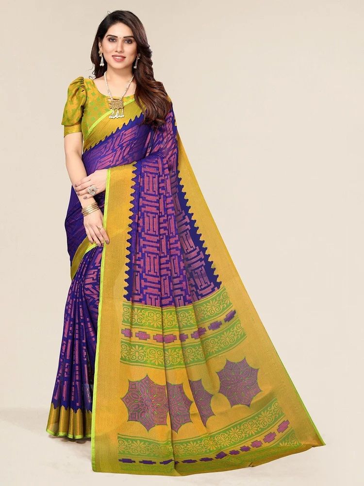 Designer Women''s Chiffon Brasso Printed Saree