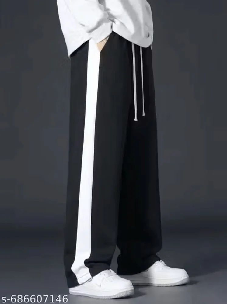 Men Lycra Black Track Pant