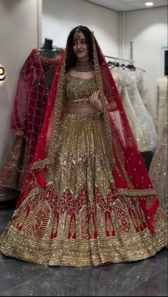 Fox Georgette with latkan Work Un Stitch Bridal Wedding Lehenga Choli wholesaler