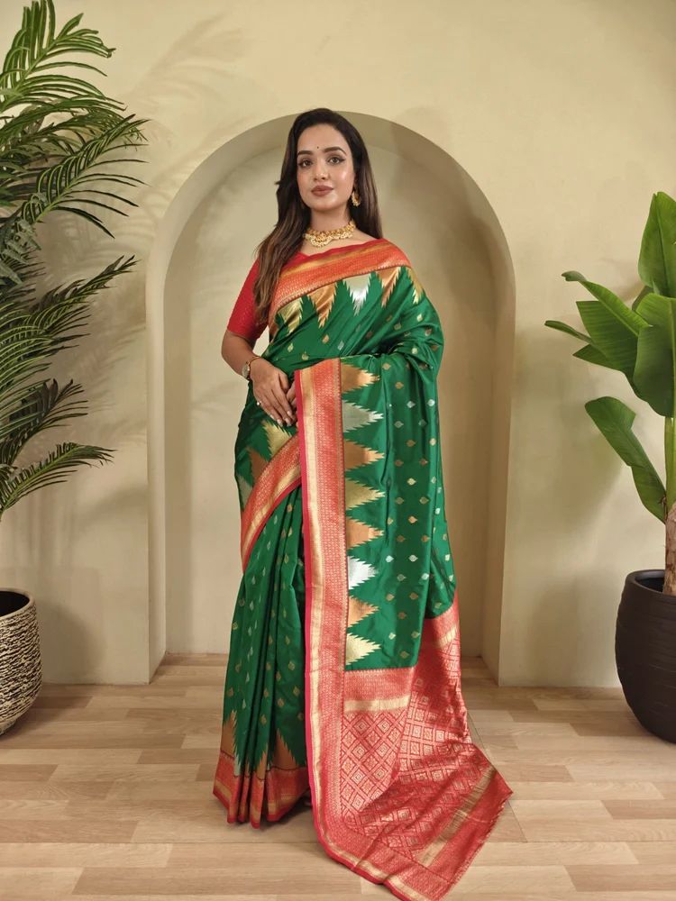 KANCHIPURAM SEMI KANCHI SILK WITH COPPER ZARI SAREE