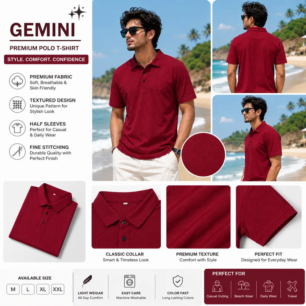 Mens Polo Collar T Shirt