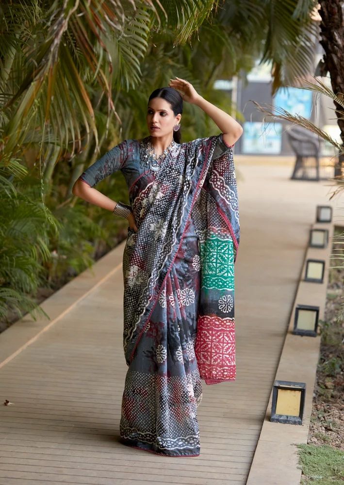 Sr Samsara Sequence Cotton Printed Saree Collection