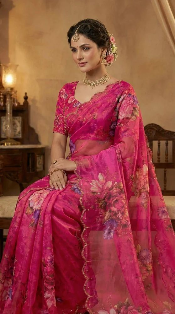 Georgetter Hand Work Saree