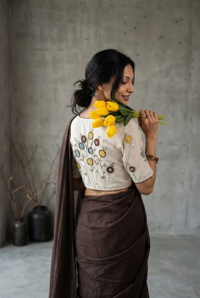 Khadi Soft Cotton Saree With Blouse