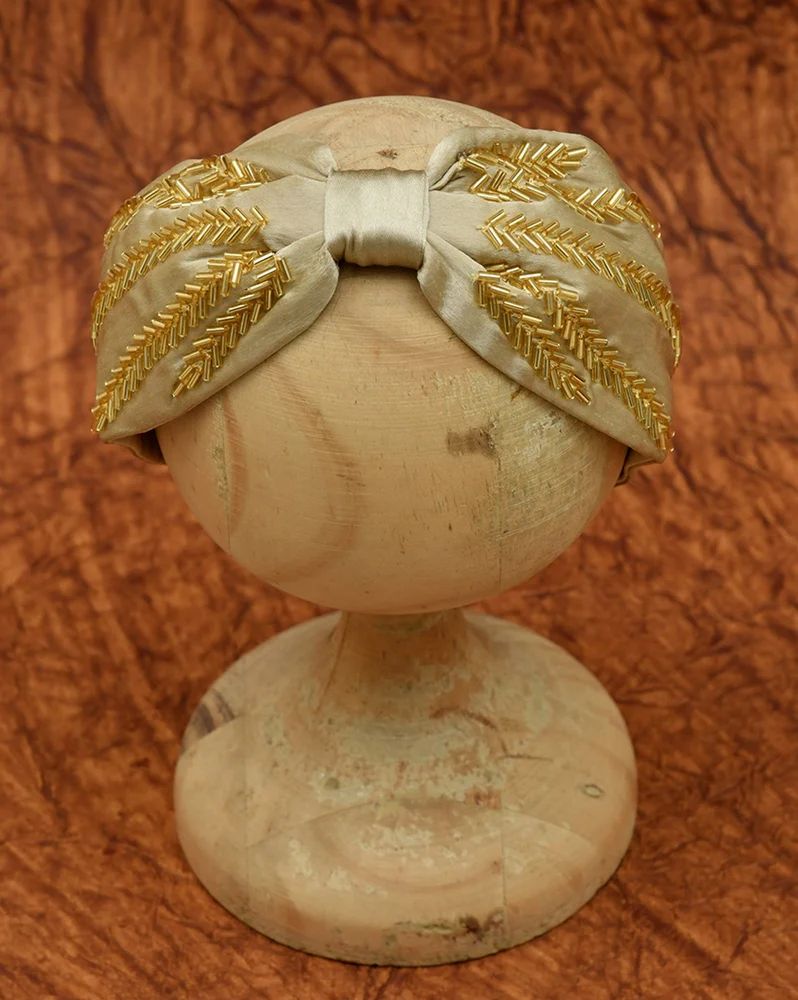 Golden Embroidered Beaded Hairband