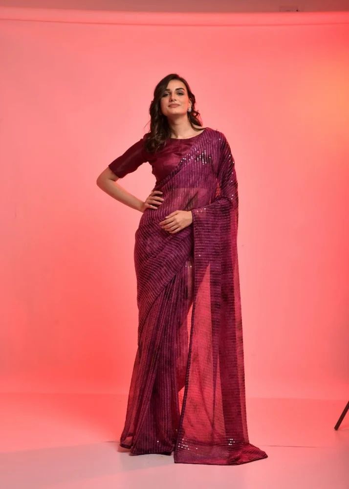 Ladies Designer Sequence Work Saree