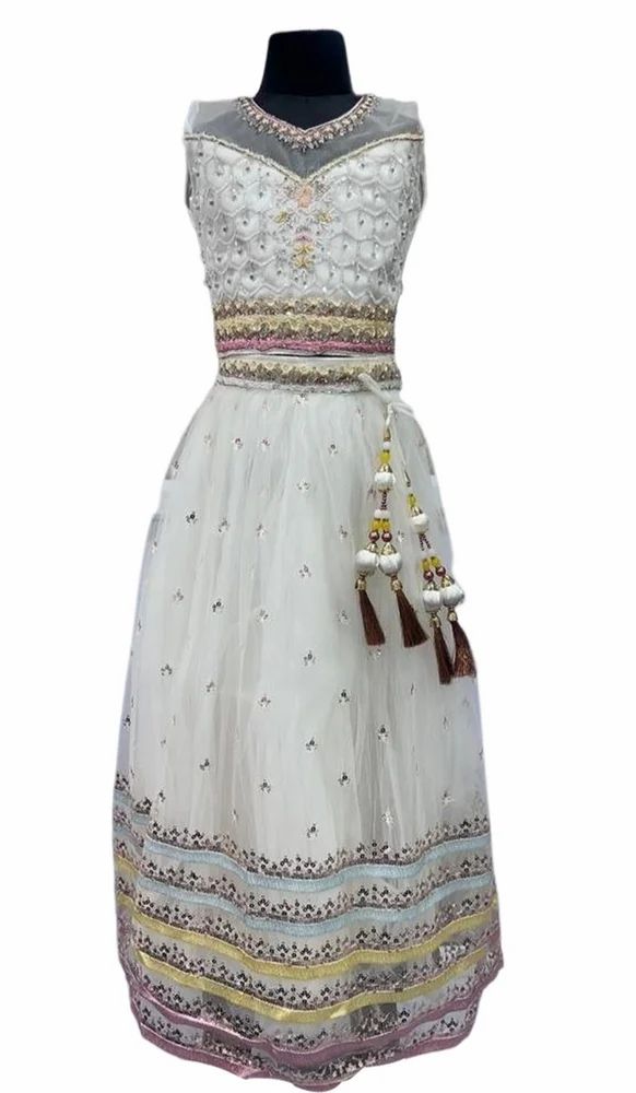 White Net Lehenga Choli