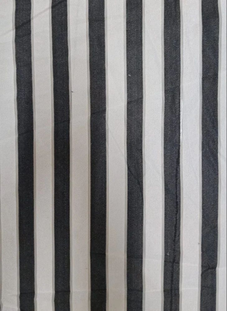 White Striped Polyester Fabric