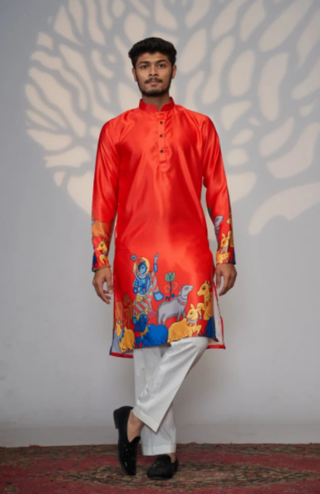 Krishna Men Satin Kurta