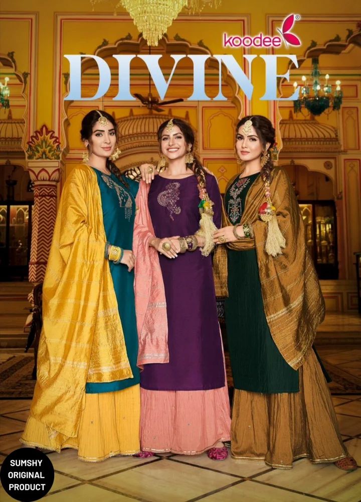 Ladies Designer Embroidered Sharara Suit
