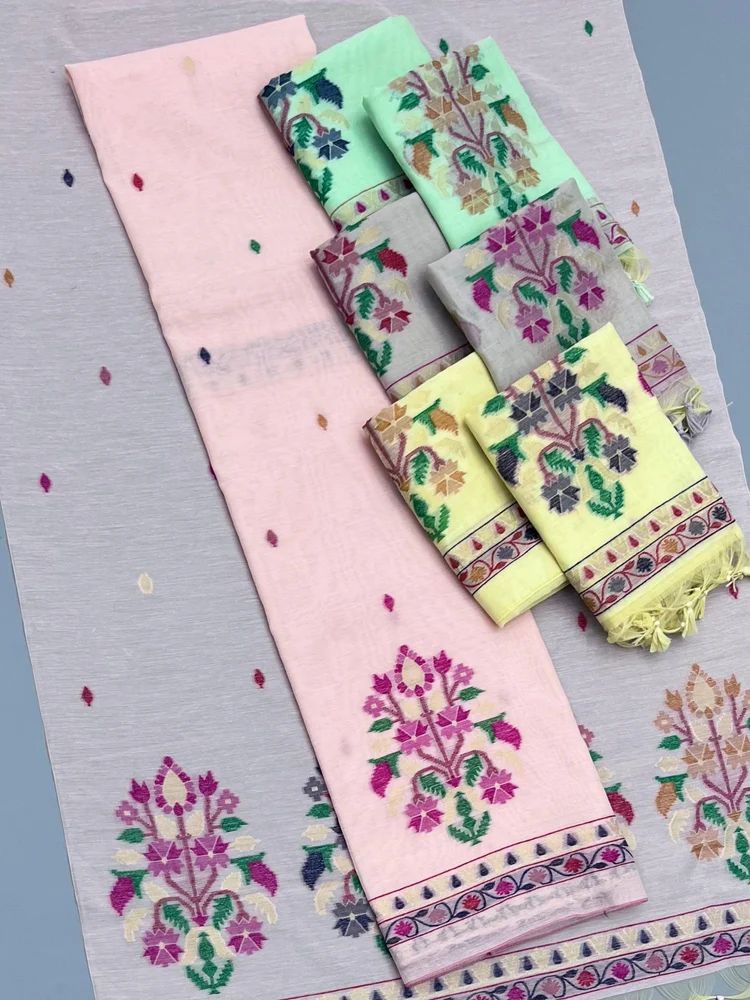 MUGA COTTON UNSTICHED SUIT