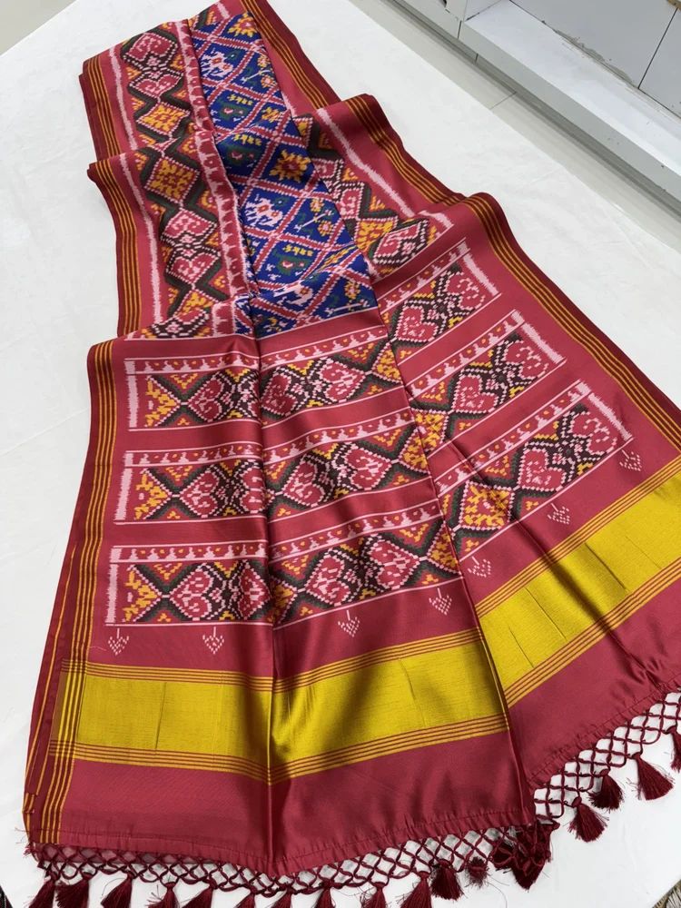 SOFT PURE PATOLA SILK WITH IKKAT PRINT SAREE AT WHOLESALE PRICE