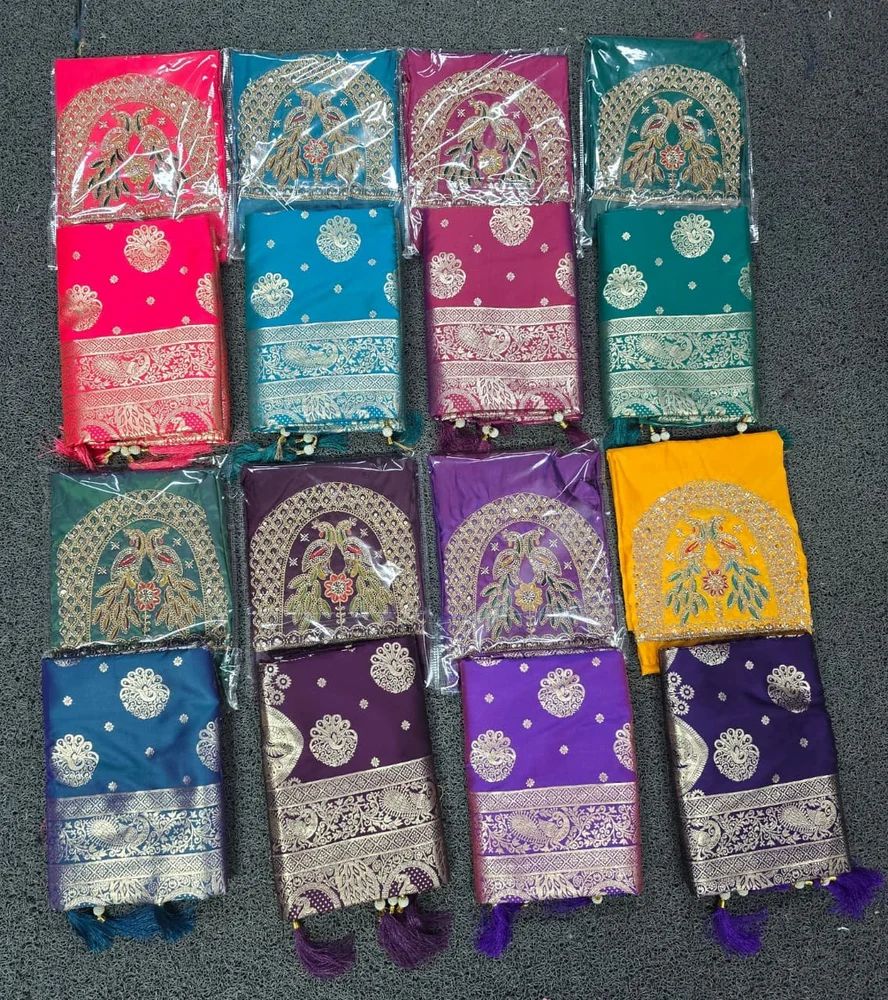Party wear sarees With work blouse