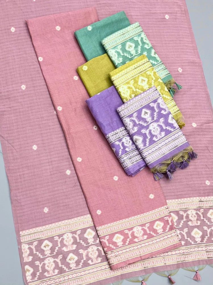 MUGA COTTON UNSTICHED SUIT