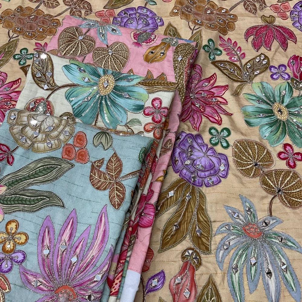All Over Embroidery Wor Mirror Fabric