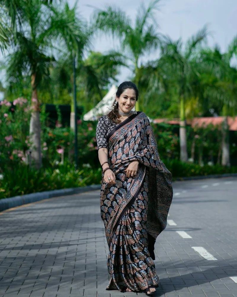 Ajrak Modal Silk Saree