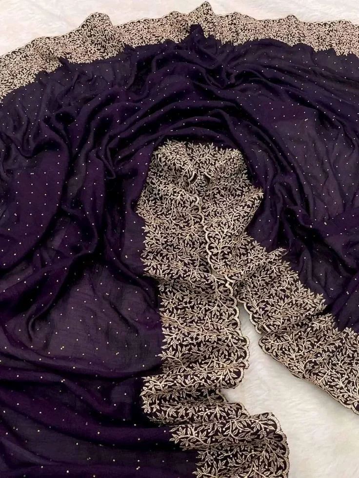 Embroidered Sarees Job Work