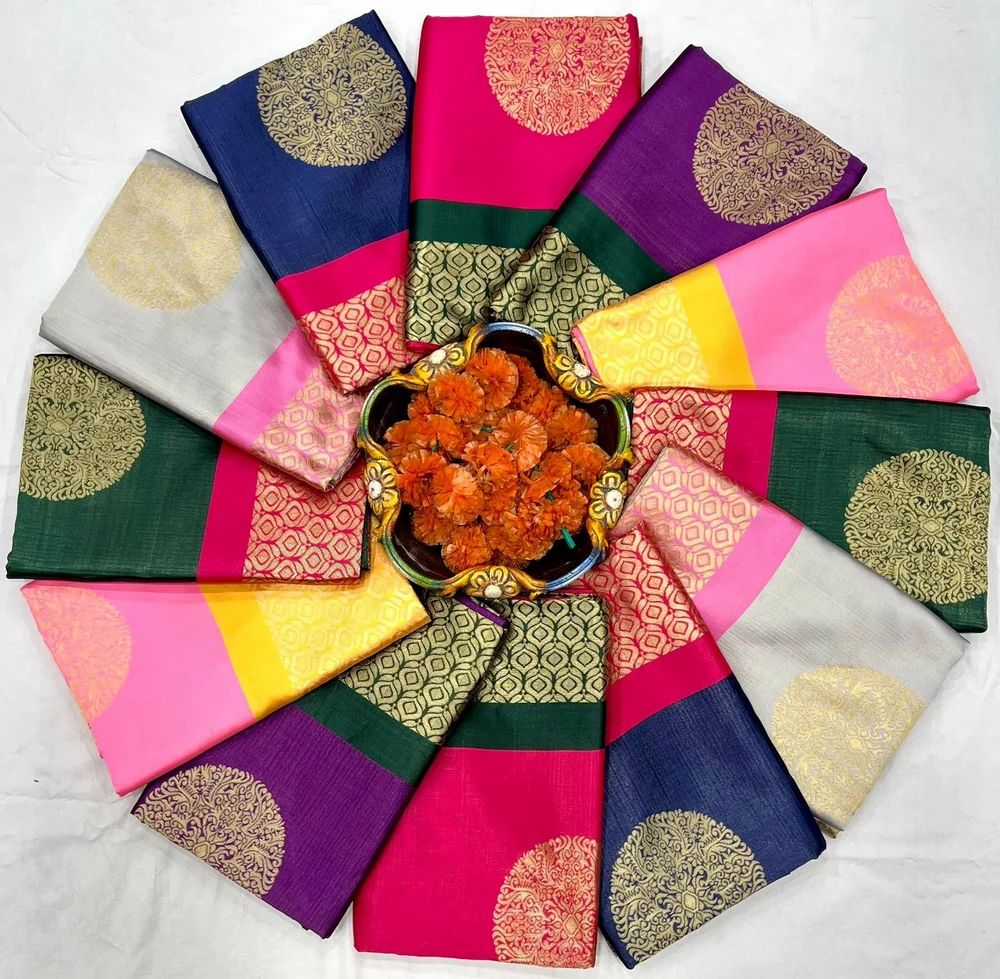 Womans Soft Lichi Silk Sarees